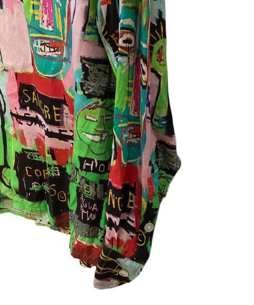 WACKO MARIA（ワコマリア）WACKO MARIA (ワコマリア) Jean-Michel Basquiat (ジャン ミシェル バスキア) 長袖シャツ ピンク×グリーン サイズ:XLの古着・服飾アイテム