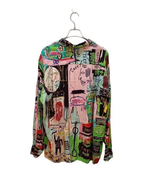 WACKO MARIA（ワコマリア）WACKO MARIA (ワコマリア) Jean-Michel Basquiat (ジャン ミシェル バスキア) 長袖シャツ ピンク×グリーン サイズ:XLの古着・服飾アイテム