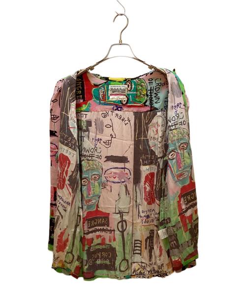 WACKO MARIA（ワコマリア）WACKO MARIA (ワコマリア) Jean-Michel Basquiat (ジャン ミシェル バスキア) 長袖シャツ ピンク×グリーン サイズ:XLの古着・服飾アイテム