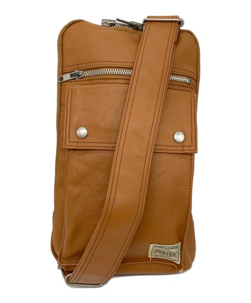 PORTER（ポーター）PORTER (ポーター) FREE STYLE SLING SHOULDER BAG ショルダーバッグ ブラウンの古着・服飾アイテム