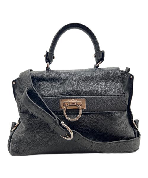 Salvatore Ferragamo（サルヴァトーレ フェラガモ）Salvatore Ferragamo (サルヴァトーレ フェラガモ) ガンチーニ2WAYショルダーバッグ ブラックの古着・服飾アイテム