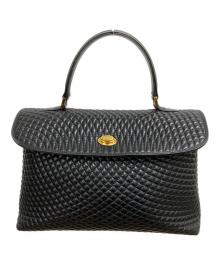 BALLY（バリー）の古着「タンロック キルティング ハンドバッグ」｜ブラック