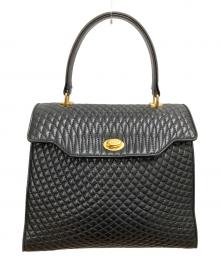 BALLY（バリー）の古着「キルティング タンロック ハンドバッグ」｜ブラック