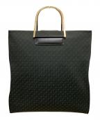LOEWEロエベ）の古着「アナグラム メタルハンドル トートバッグ」｜ブラック×グリーン×ゴールド