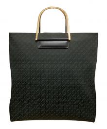 LOEWE（ロエベ）の古着「アナグラム メタルハンドル トートバッグ」｜ブラック×グリーン×ゴールド
