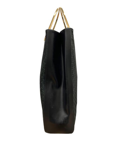 LOEWE（ロエベ）LOEWE (ロエベ) アナグラム メタルハンドル トートバッグ ブラック×グリーン×ゴールドの古着・服飾アイテム