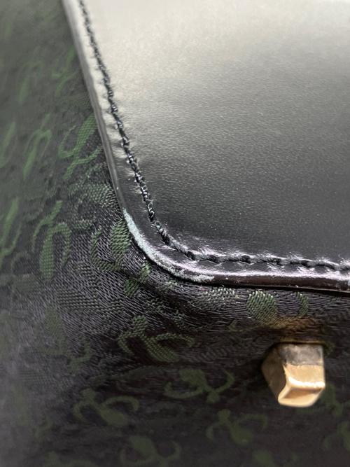 LOEWE（ロエベ）LOEWE (ロエベ) アナグラム メタルハンドル トートバッグ ブラック×グリーン×ゴールドの古着・服飾アイテム