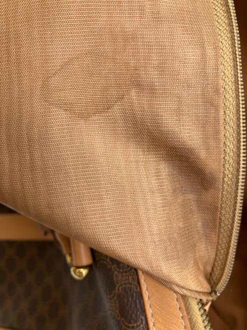 CELINE（セリーヌ）CELINE (セリーヌ) マカダム　ミニボストンバッグ ブラウンの古着・服飾アイテム