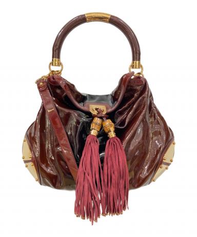 GUCCI ❤️ グッチ　GG柄　エナメル　バッグ　ヴィンテージ　定番人気❤️ 中古・古着通販】GUCCI (グッチ) エナメルバッグ｜ブランド・古着通販