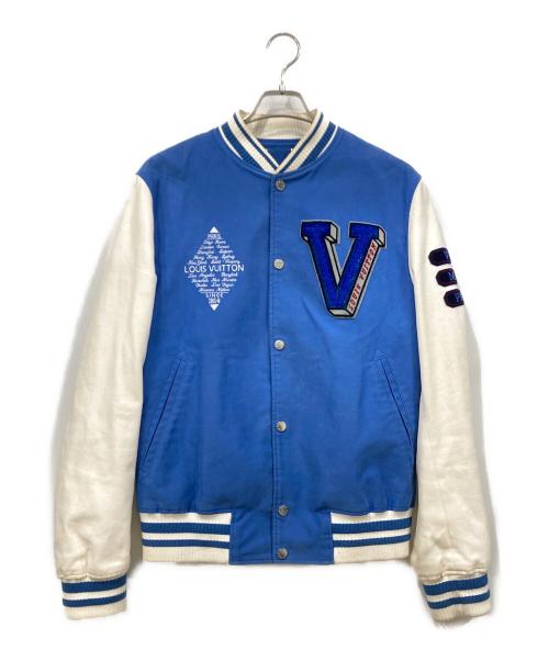LOUIS VUITTON（ルイ ヴィトン）LOUIS VUITTON (ルイ ヴィトン) ロゴワッペン スタジャン ブルー×ホワイト サイズ:SIZE 50の古着・服飾アイテム