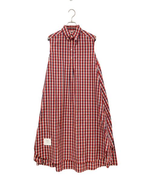 Thom Browne（トムブラウン）Thom Browne (トムブラウン) ノースリーブワンピース レッド×ホワイト サイズ:SIZE 36の古着・服飾アイテム