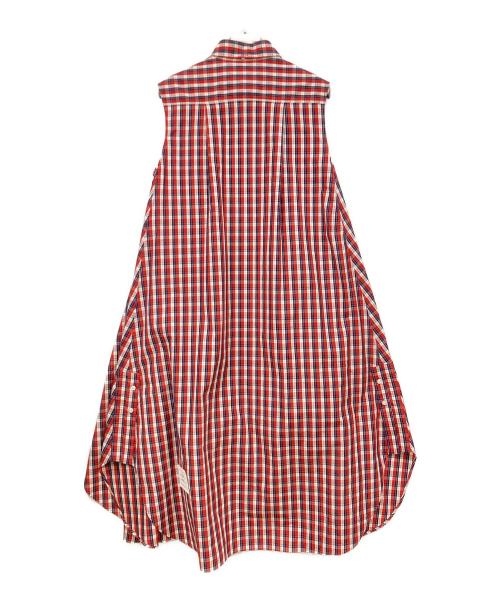 Thom Browne（トムブラウン）Thom Browne (トムブラウン) ノースリーブワンピース レッド×ホワイト サイズ:SIZE 36の古着・服飾アイテム