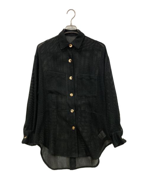 MAISON SPECIAL（メゾンスペシャル）MAISON SPECIAL (メゾンスペシャル) メッシュシャツ ブラック サイズ:Mサイズの古着・服飾アイテム