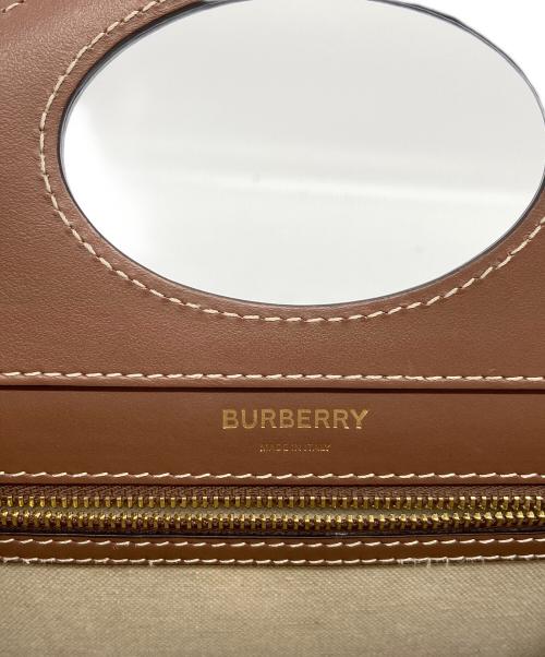 BURBERRY（バーバリー）BURBERRY (バーバリー) ミニポケットバッグ ホワイト×ブラウンの古着・服飾アイテム