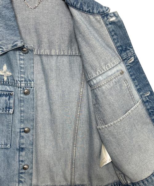 LOUIS VUITTON（ルイ ヴィトン）LOUIS VUITTON (ルイ ヴィトン) モノグラムダメージ加工トラッカーデニムジャケット インディゴ サイズ:44の古着・服飾アイテム