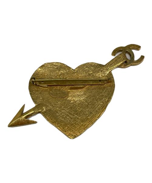CHANEL（シャネル）CHANEL (シャネル) Arrow Heart Pin Brooch アローハートモチーフ ピンブローチ ゴールドの古着・服飾アイテム