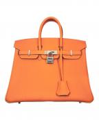 HERMESエルメス）の古着「Birkin 25/バーキン25/シルバー金具/K刻印」｜オレンジ