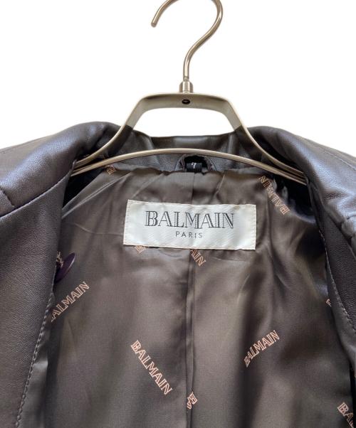 BALMAIN（バルマン）BALMAIN (バルマン) レザージャケット ブラウン サイズ:7の古着・服飾アイテム