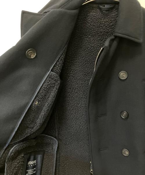 ARMANI JEANS（アルマーニジーンズ）ARMANI JEANS (アルマーニジーンズ) Pコート ブラック サイズ:44の古着・服飾アイテム