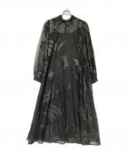Ameri VINTAGEアメリヴィンテージ）の古着「RUBBER PAINT ART SHEER DRESS」｜ブラック