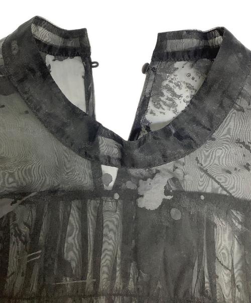 Ameri VINTAGE（アメリヴィンテージ）Ameri VINTAGE (アメリヴィンテージ) RUBBER PAINT ART SHEER DRESS ブラック サイズ:Mの古着・服飾アイテム