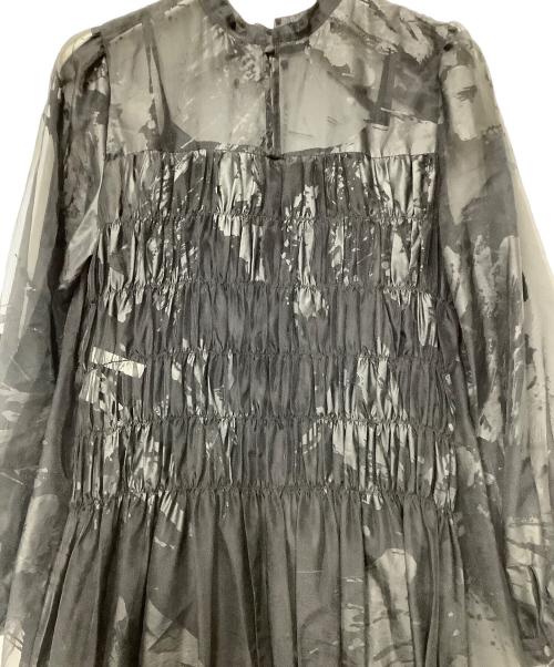 Ameri VINTAGE（アメリヴィンテージ）Ameri VINTAGE (アメリヴィンテージ) RUBBER PAINT ART SHEER DRESS ブラック サイズ:Mの古着・服飾アイテム