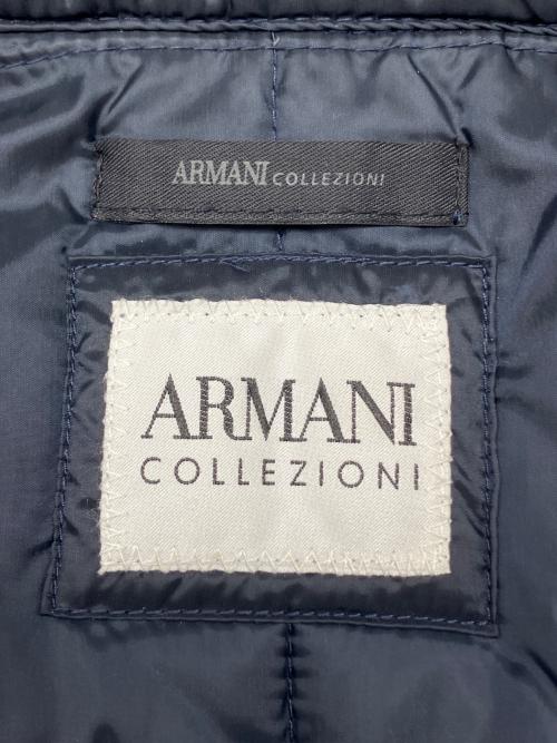 ARMANI COLLEZIONI（アルマーニ コレツィオーニ）ARMANI COLLEZIONI (アルマーニ コレツィオーニ) フーデットダウンベスト ネイビー サイズ:38の古着・服飾アイテム