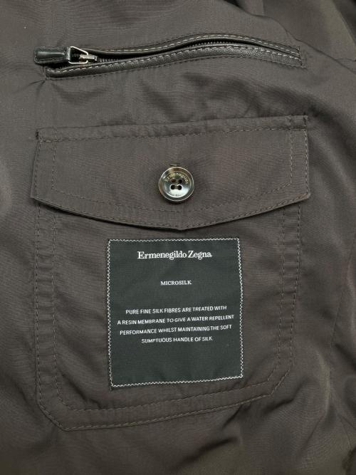 ERMENEGILDO ZEGNA（エルメネジルド・ゼニア）ERMENEGILDO ZEGNA (エルメネジルド・ゼニア) 中綿ジャケット グレー×ブラウン サイズ:44の古着・服飾アイテム