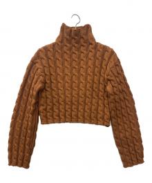 BALENCIAGA（バレンシアガ）の古着「ハイネックケーブルニット」｜ブラウン