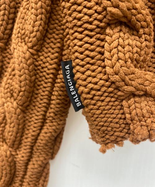 BALENCIAGA（バレンシアガ）BALENCIAGA (バレンシアガ) ハイネックケーブルニット ブラウン サイズ:XSの古着・服飾アイテム