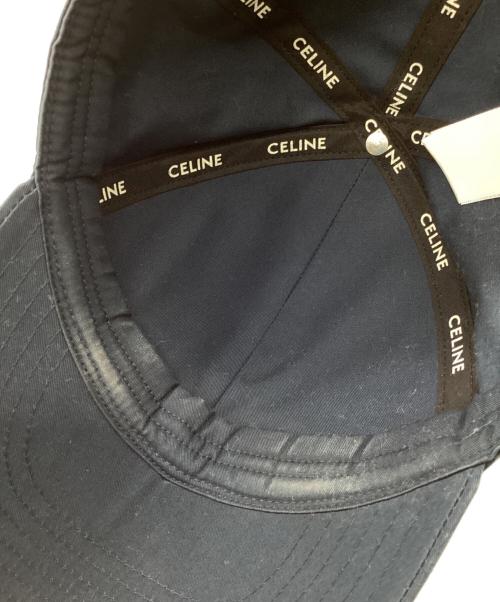 CELINE（セリーヌ）CELINE (セリーヌ) ロゴ刺繍ベースボールキャップ ネイビーの古着・服飾アイテム