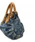 中古・古着 LOUIS VUITTON (ルイ ヴィトン) モノグラム・デニム プリーティ ハンドバッグ インディゴ：300000円