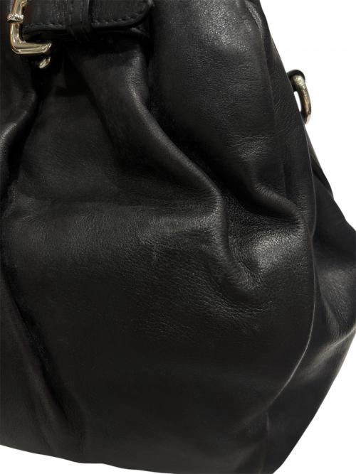 PRADA（プラダ）PRADA (プラダ) レザーハンドバッグ ブラック サイズ:-の古着・服飾アイテム