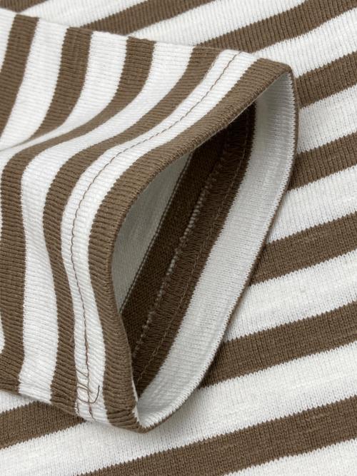 Tieasy Authentic Classic（ティージーオーセンティッククラシック）Tieasy Authentic Classic (ティージーオーセンティッククラシック) バスクシャツ ベージュ×ホワイト サイズ:6 未使用品の古着・服飾アイテム