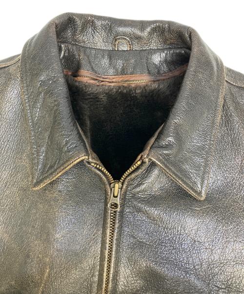 HARLEY-DAVIDSON（ハーレーダビッドソン）HARLEY-DAVIDSON (ハーレーダビッドソン) ゴートスキンレザージャケット ブラウン サイズ:Lの古着・服飾アイテム
