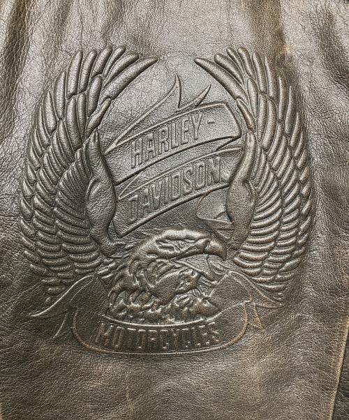 HARLEY-DAVIDSON（ハーレーダビッドソン）HARLEY-DAVIDSON (ハーレーダビッドソン) ゴートスキンレザージャケット ブラウン サイズ:Lの古着・服飾アイテム