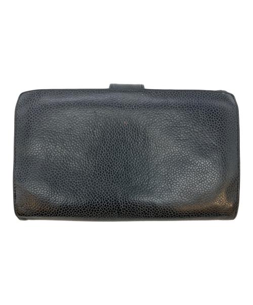 CHANEL（シャネル）CHANEL (シャネル) キャビアスキン 2つ折り財布 ブラックの古着・服飾アイテム
