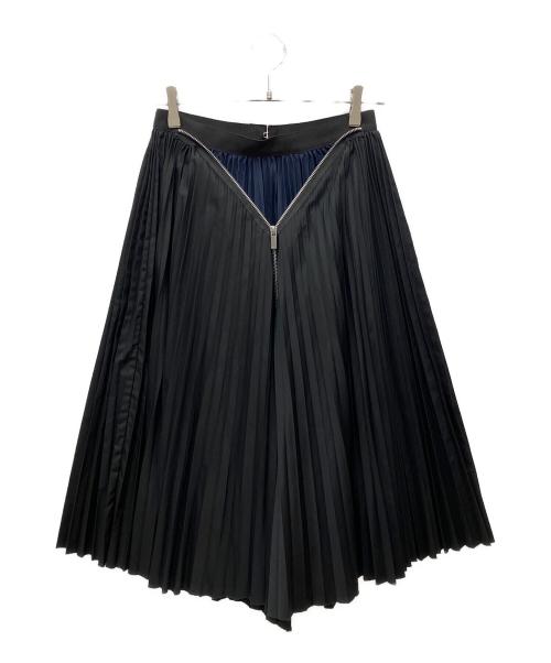 sacai（サカイ）sacai (サカイ) Cotton Poplin Zipper Skirt ブラック サイズ:1の古着・服飾アイテム