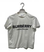 BURBERRYバーバリー）の古着「フロントロゴプリントクールネック半袖Tシャツ」｜ホワイト