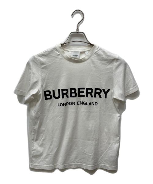 BURBERRY（バーバリー）BURBERRY (バーバリー) フロントロゴプリントクールネック半袖Tシャツ ホワイト サイズ:SPの古着・服飾アイテム