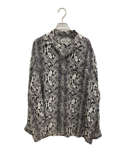 WACKO MARIA（ワコマリア）WACKO MARIA (ワコマリア) HAWAIIAN SHIRT L/S 長袖ハワイアンシャツ ホワイト×ブラック サイズ:SIZE XLの古着・服飾アイテム