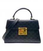 GUCCIグッチ）の古着「パドロックシグネチャートートバッグ」｜ブラック