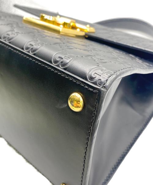 GUCCI（グッチ）GUCCI (グッチ) パドロックシグネチャートートバッグ ブラックの古着・服飾アイテム