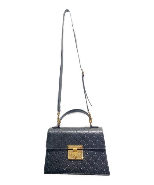 GUCCI（グッチ）GUCCI (グッチ) パドロックシグネチャートートバッグ ブラックの古着・服飾アイテム