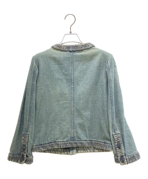 CHANEL（シャネル）CHANEL (シャネル) ノーカラーデニムジャケット　P17115V09672 インディゴ サイズ:34の古着・服飾アイテム