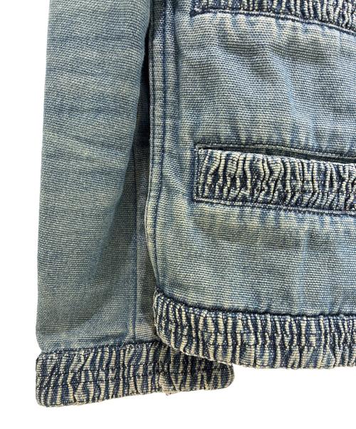 CHANEL（シャネル）CHANEL (シャネル) ノーカラーデニムジャケット　P17115V09672 インディゴ サイズ:34の古着・服飾アイテム