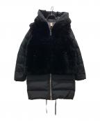 DUNOデュノ）の古着「シープスキン ファー切替ダウンコート」｜ブラック