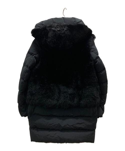 DUNO（デュノ）DUNO (デュノ) シープスキン ファー切替ダウンコート ブラック サイズ:40の古着・服飾アイテム
