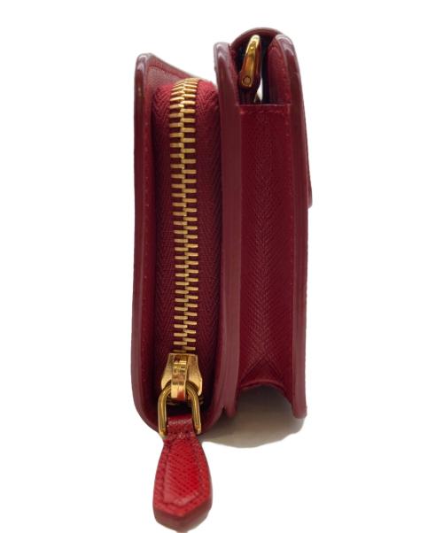 PRADA（プラダ）PRADA (プラダ) サフィアーノ チェーンウォレット レッドの古着・服飾アイテム