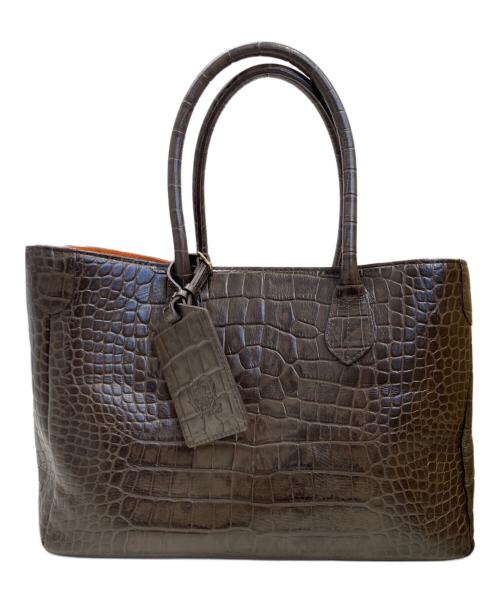 A.D.M.J.（エーディーエムジェイ）A.D.M.J. (エーディーエムジェイ) ハンドバッグ ブラウンの古着・服飾アイテム